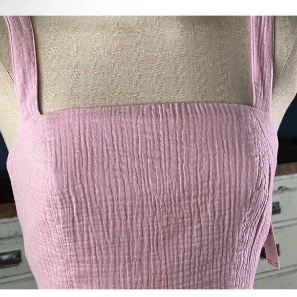 Anthropologie Smocked Tie Bow Back Tank Pink XL - Picture 5 of 9